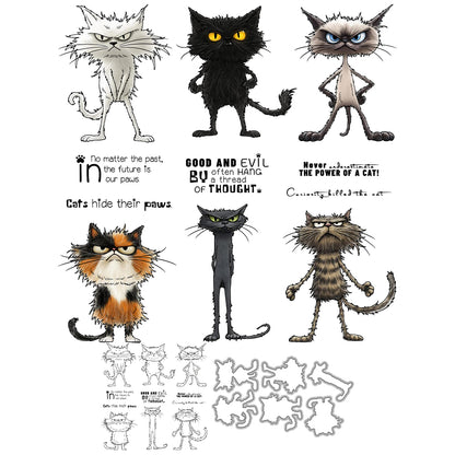 Naughty Personality Cats Dies & Stamps Set