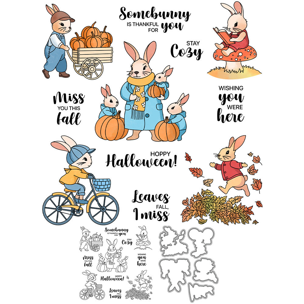 Rabbit's Autumn Dies & Stamps Set