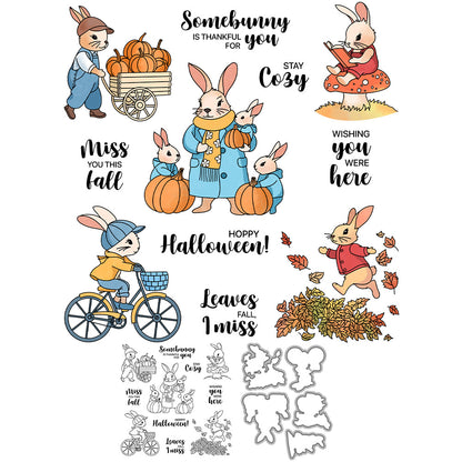 Rabbit's Autumn Dies & Stamps Set