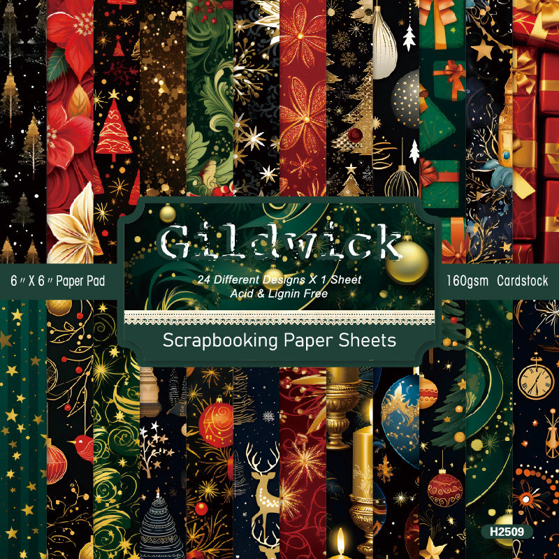 24PCS 6" Festival Theme Scrapbook Paper & Cardstock