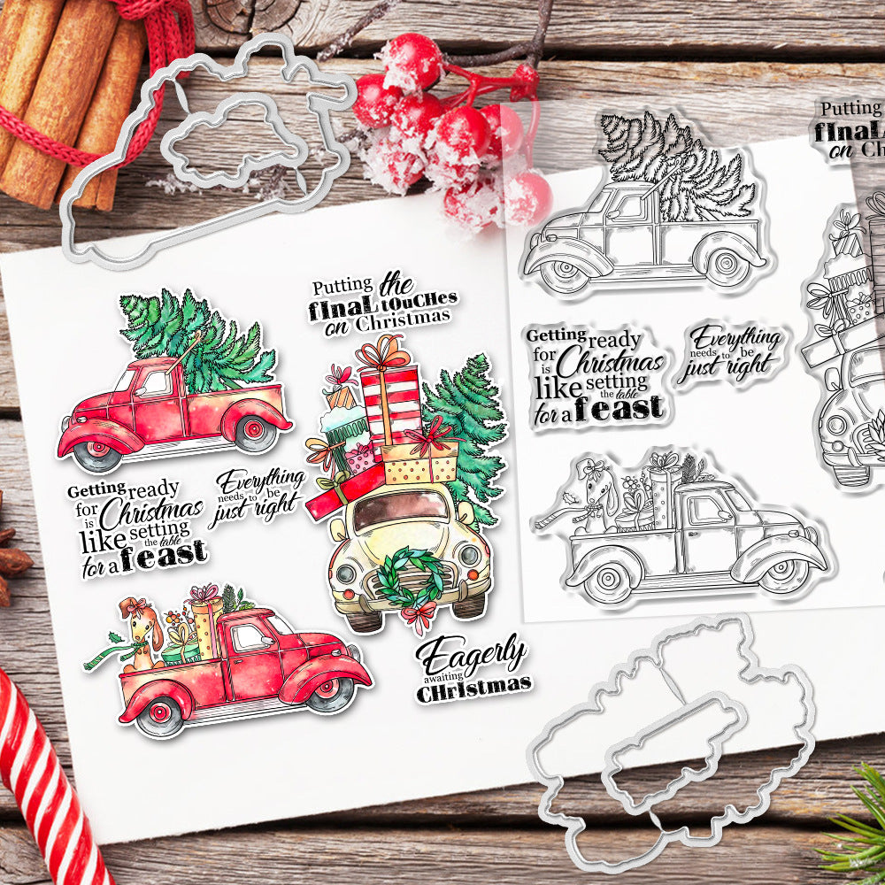 Christmas Gift Car Dies & Stamps Set