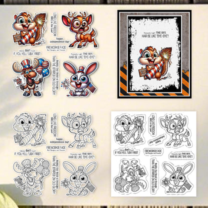 Independence Day Animals Clear Stamps