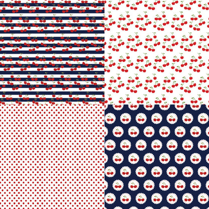 24PCS 6" Cherry Scrapbook Paper & Cardstock