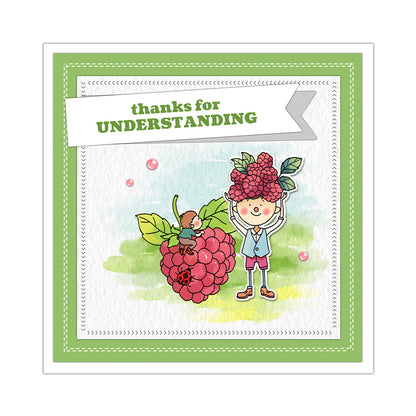 Plum and Little Man Clear Stamps