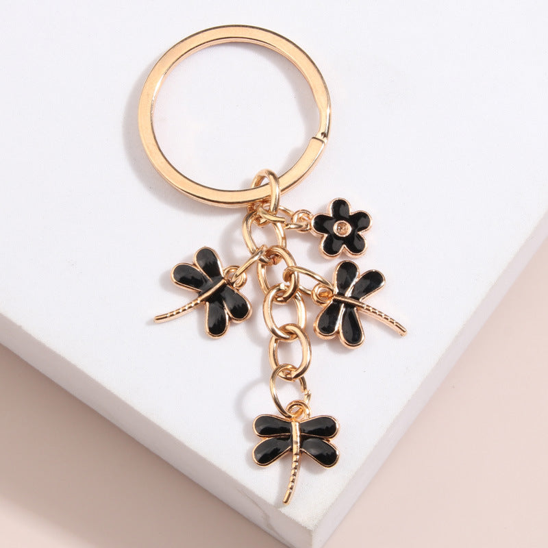 Cute Bee Dragonfly Butterfly Flower Keychain