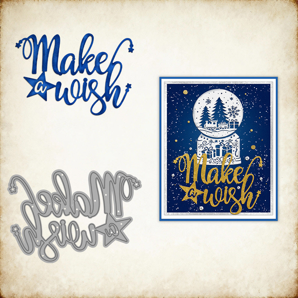 "Make Wish" Words Metal Cutting Dies