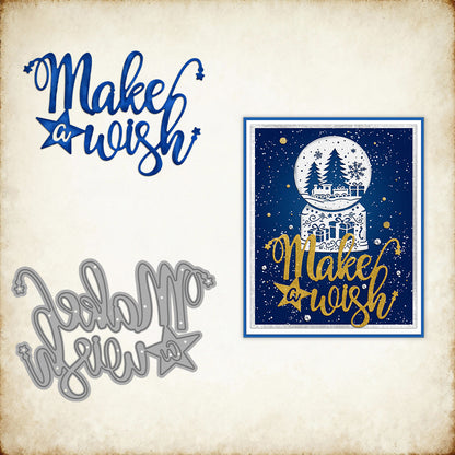 "Make Wish" Words Metal Cutting Dies