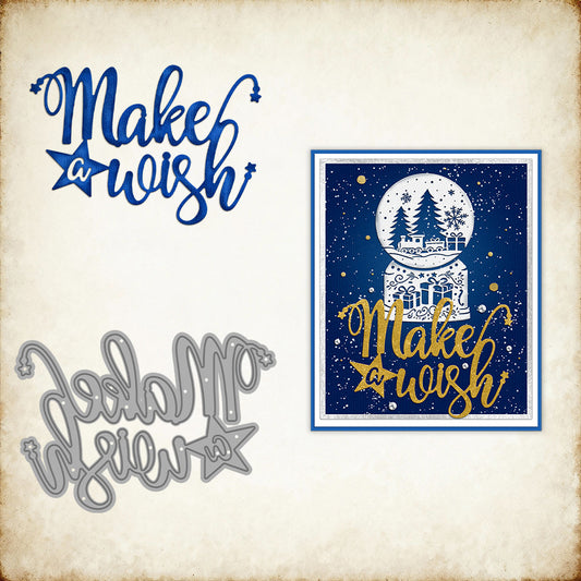 "Make Wish" Words Metal Cutting Dies