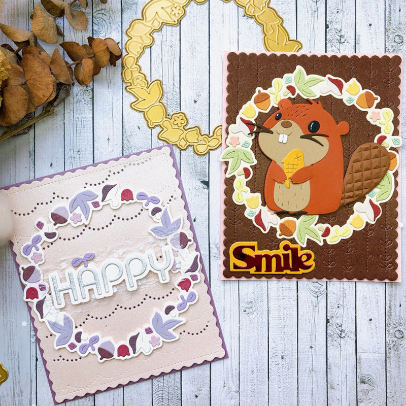 Autumn Leaves Wreath Metal Cutting Dies