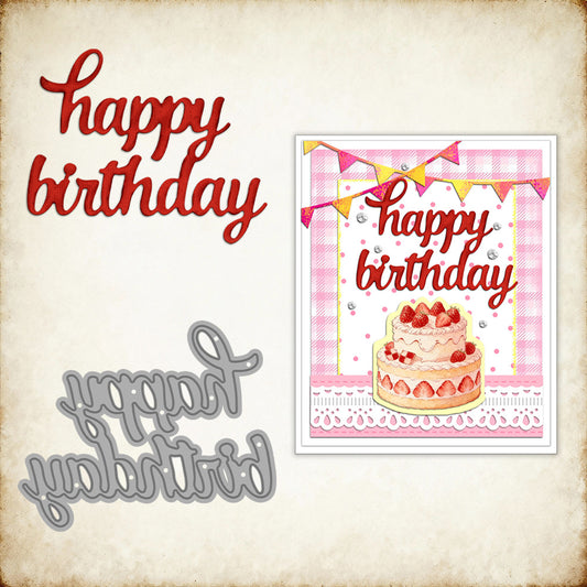 "Happy Birthday" Words Metal Cutting Dies