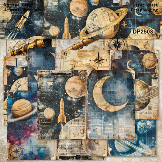A5 Astronomy DIY Journal Scrapbook Paper