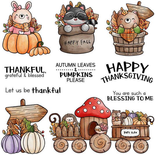 Thanksgiving Animal Train Dies & Stamps Set