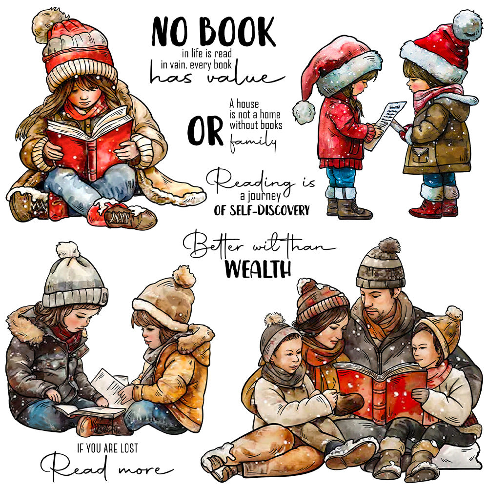 Reading Children Clear Stamps