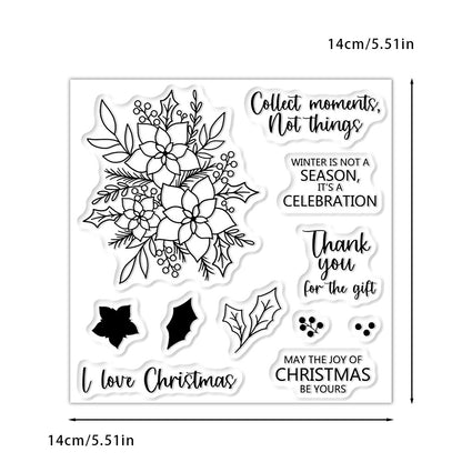 Christmas Flower Dies & Stamps Set