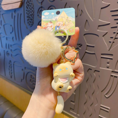 Cute Cat Plush Keychain