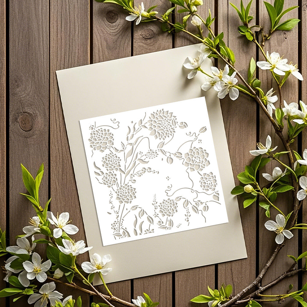 Flower Pattern DIY Painting Hollow Stencil