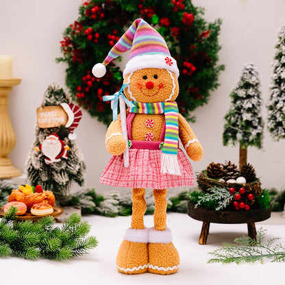 Christmas Stretchable Legs Gingerbread Man Doll Ornaments