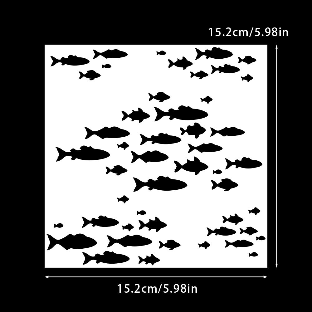 Fish Pattern DIY Painting Hollow Stencil