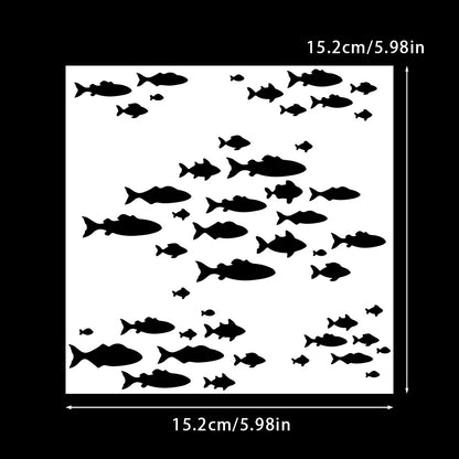 Fish Pattern DIY Painting Hollow Stencil