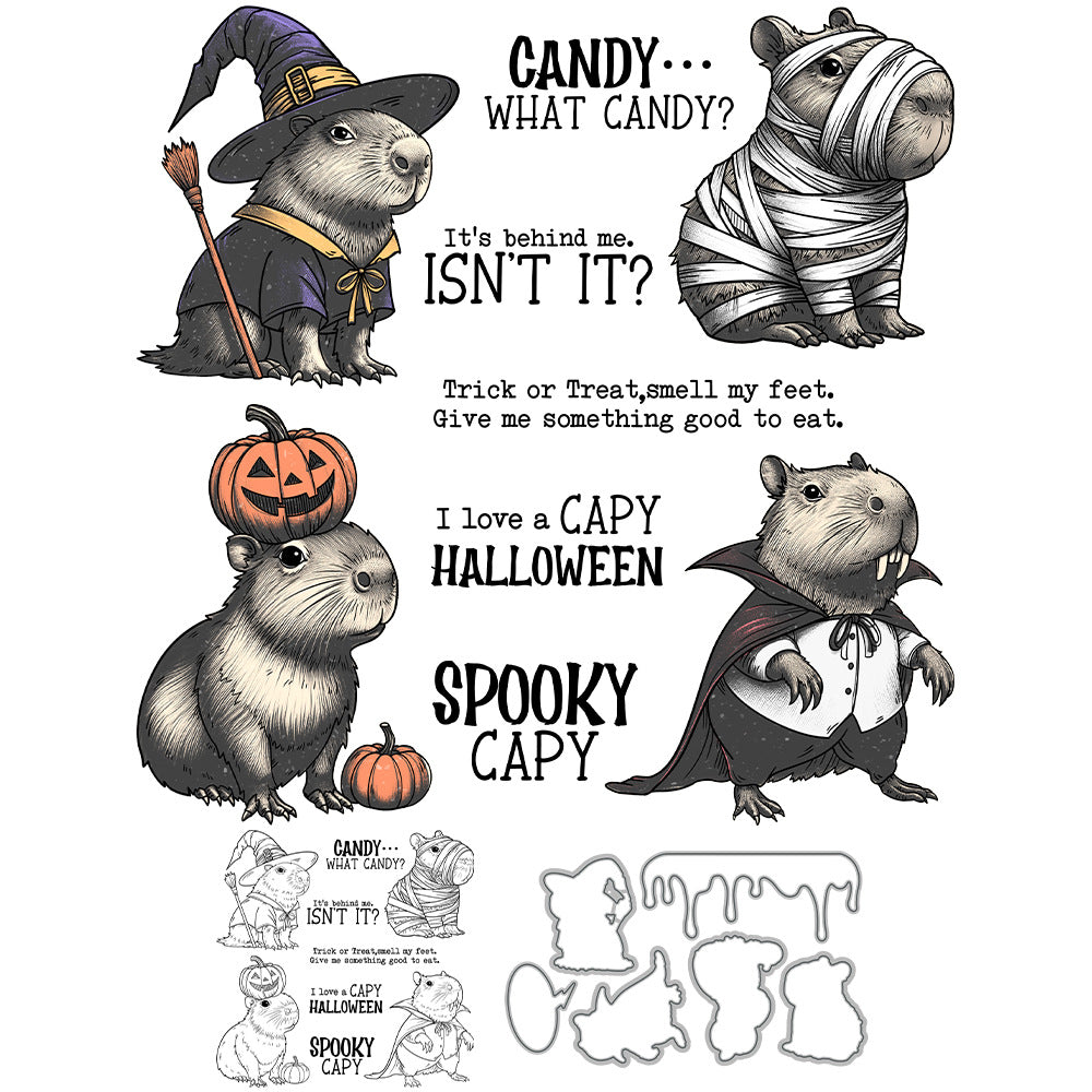 Halloween Capybara Dies & Stamps Set