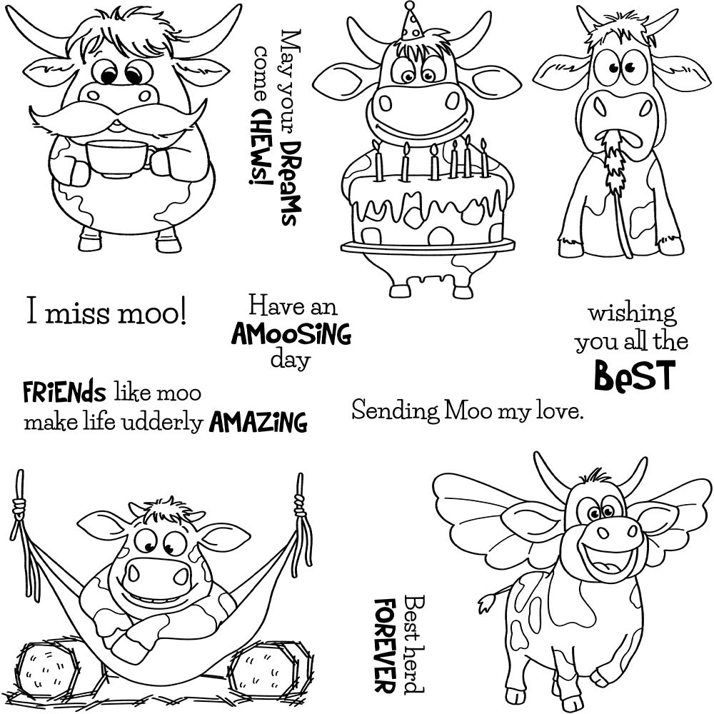 Cute Cows Clear Stamps