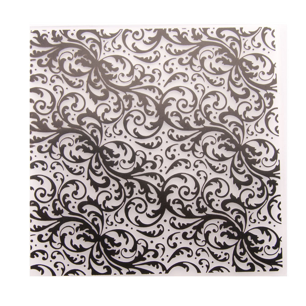 Swirls Leaves Background Plastic Embossing Folder