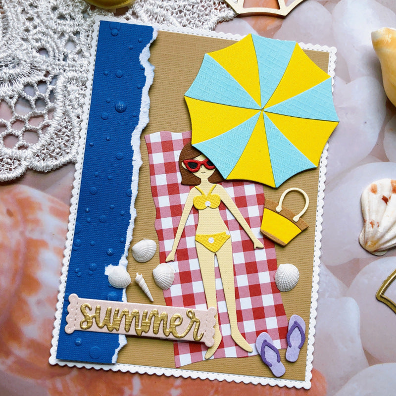 Girl's Beach Vacation Metal Cutting Dies