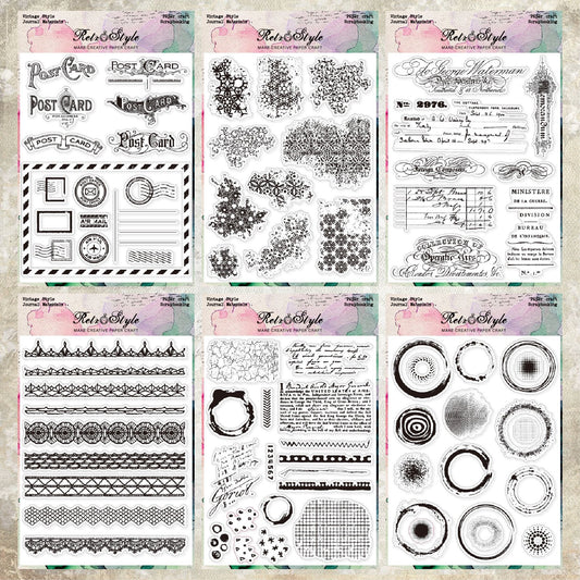 Retro Background DIY Scrapbook Clear Stamps