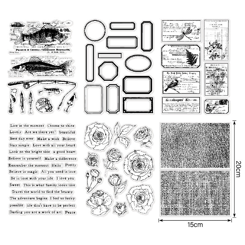 Retro Style DIY Scrapbook Clear Stamps