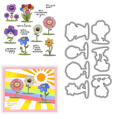 Quirky Flowers Dies & Stamps Set
