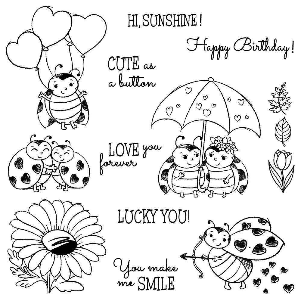 Valentine's Day Ladybug Dies & Stamps Set