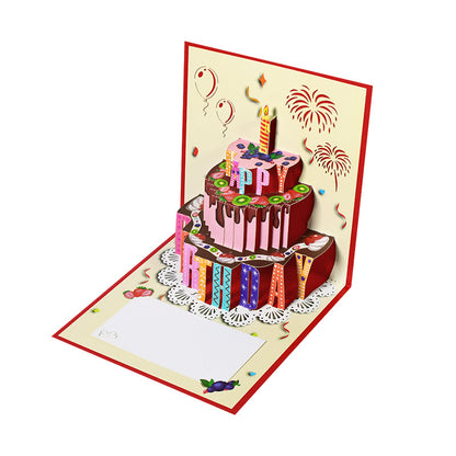 3D Creative Birthday Cake Pop-Up Greeting Card