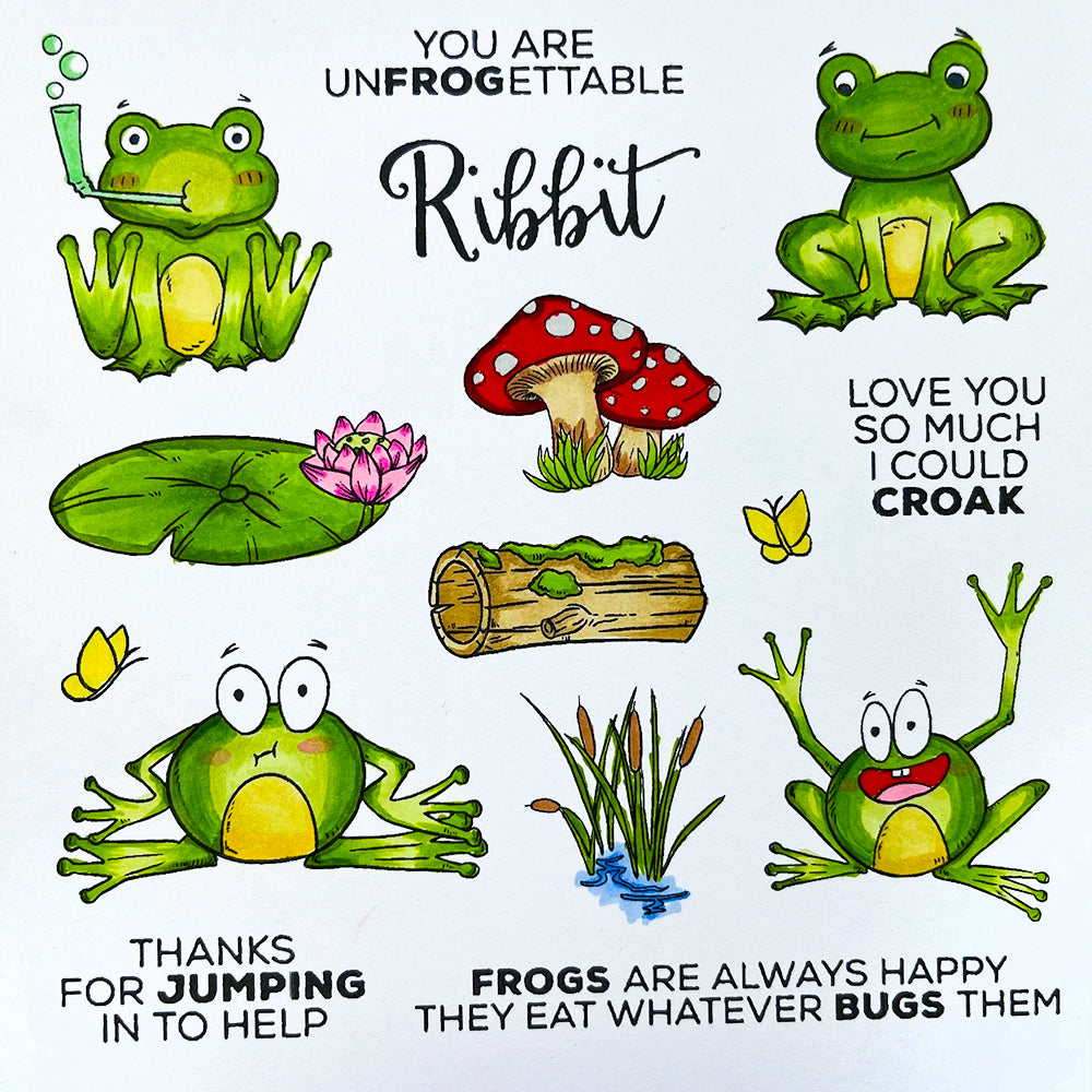 Cute Frog Dies & Stamps Set