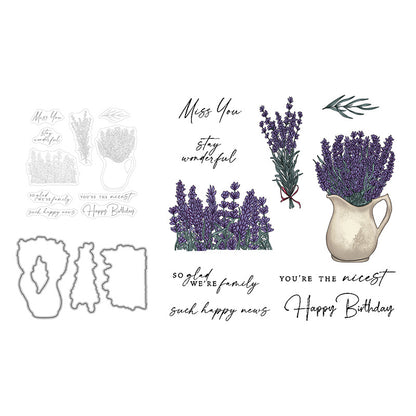 Beautiful Lavender Dies & Stamps Set
