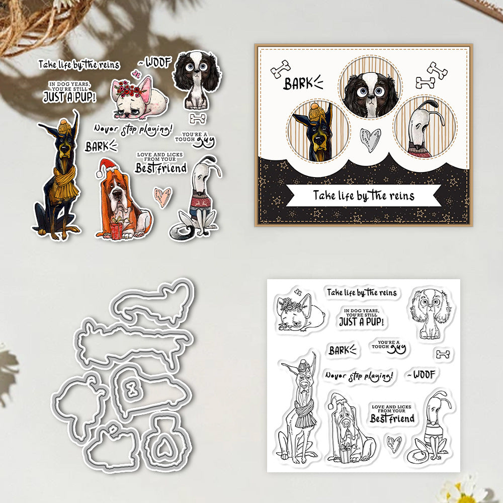 Funny Puppy Dies & Stamps Set