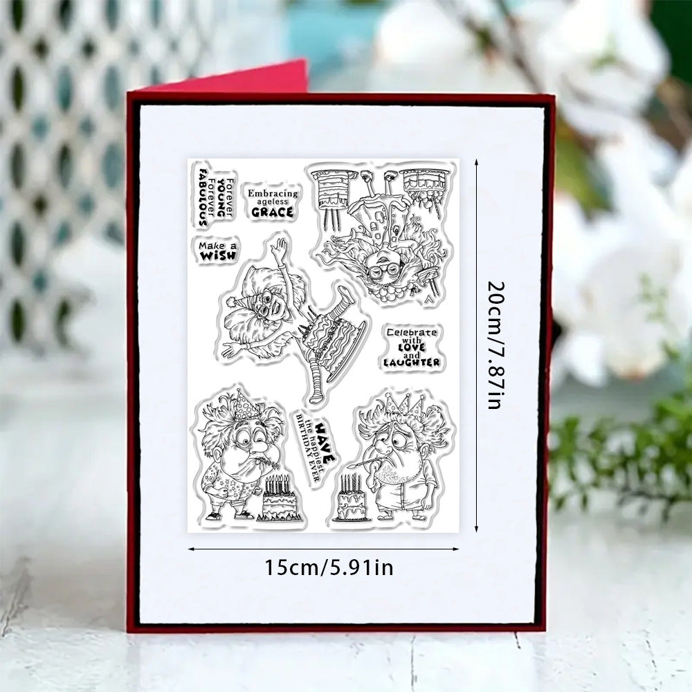 Cartoon Character Birthday Wishes Clear Stamps