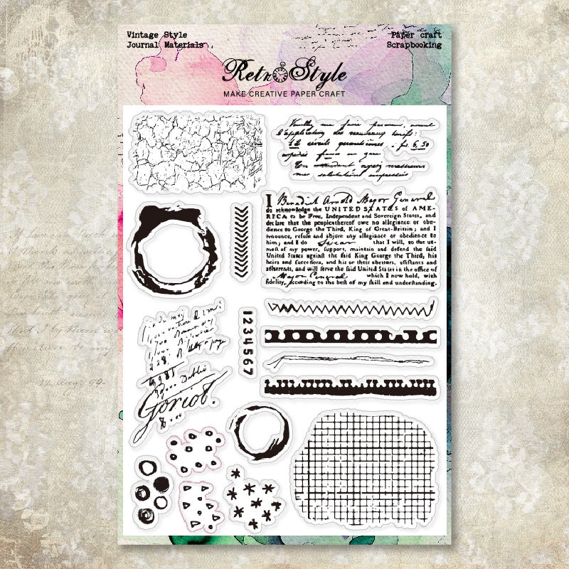 Retro Background DIY Scrapbook Clear Stamps