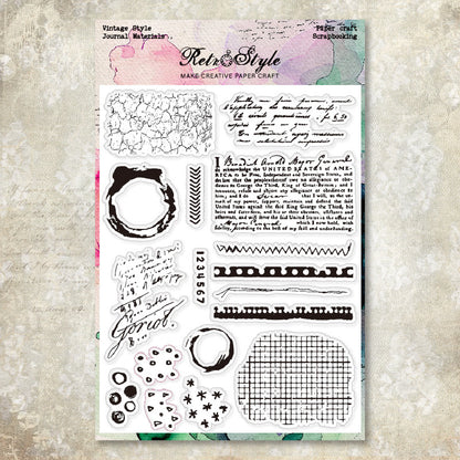 Retro Background DIY Scrapbook Clear Stamps