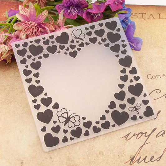 Heart background Plastic Embossing Folder