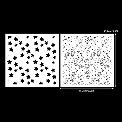 2 PCS Flower Pattern DIY Painting Hollow Stencil