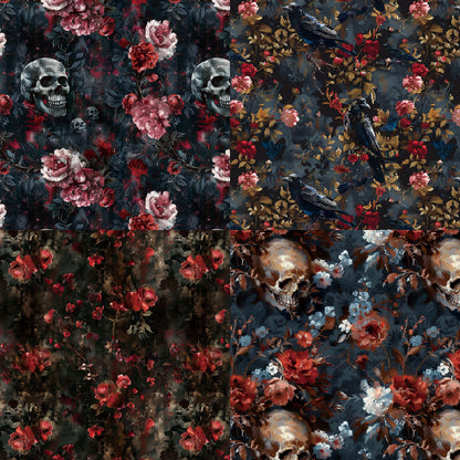 24PCS 6" Rose Of Terror Scrapbook Paper & Cardstock