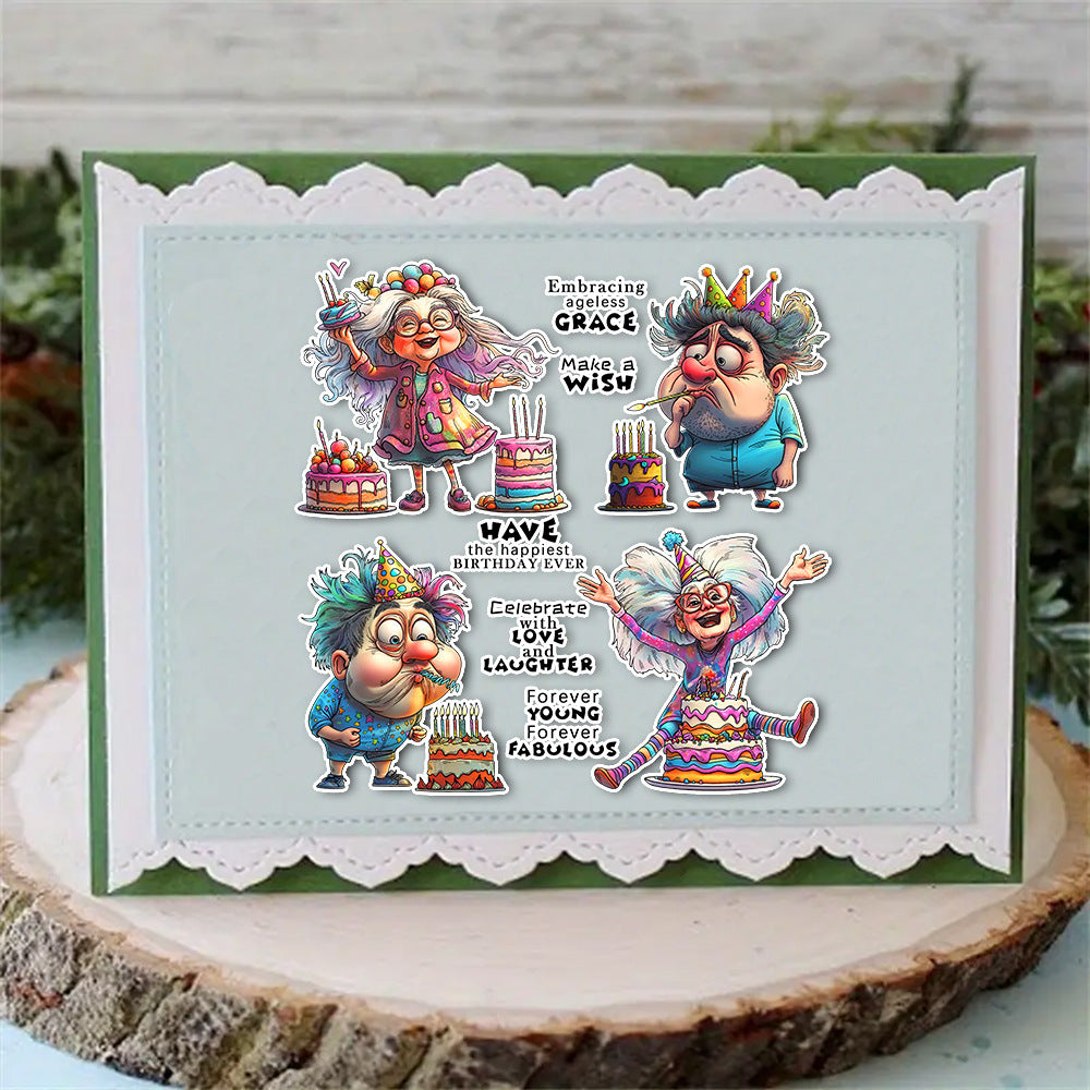 Cartoon Character Birthday Wishes Clear Stamps