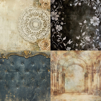 24PCS 6" Grunge Scrapbook Paper & Cardstock