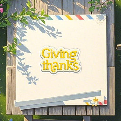 "Giving Thanks" Words Metal Cutting Dies