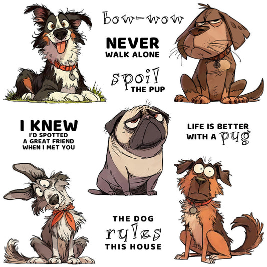 Cute Pet Dogs Dies & Stamps Set