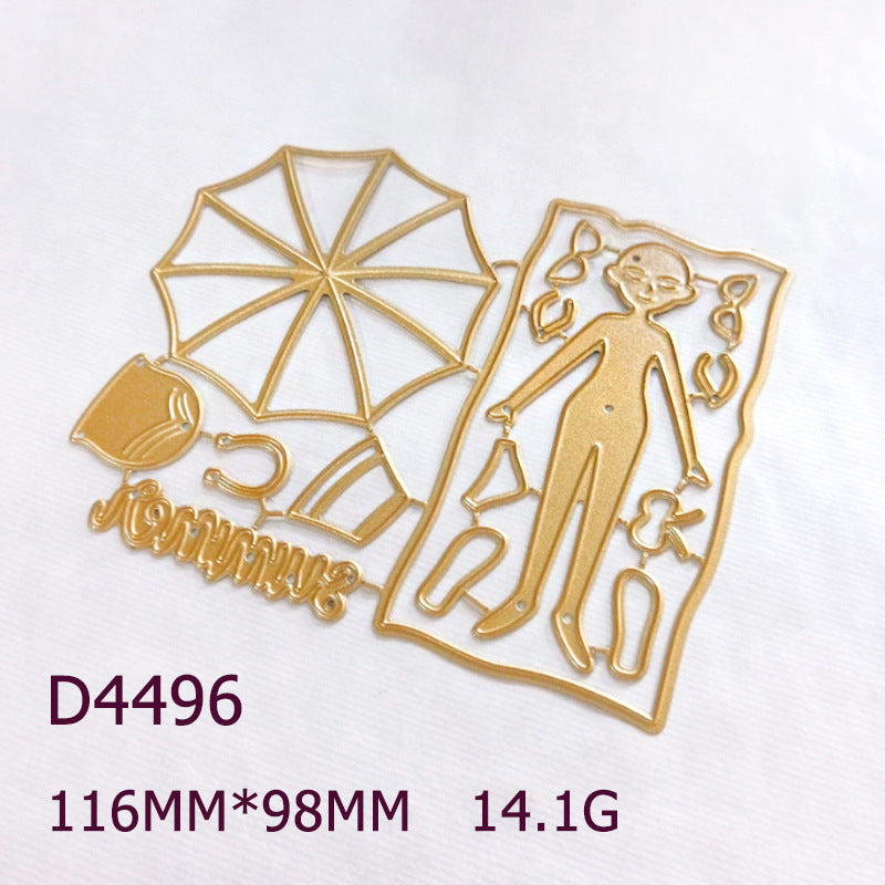 Girl's Beach Vacation Metal Cutting Dies