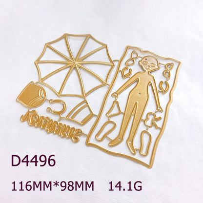 Girl's Beach Vacation Metal Cutting Dies