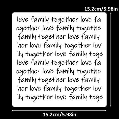 "Love Family Togehter" Words DIY Painting Hollow Stencil