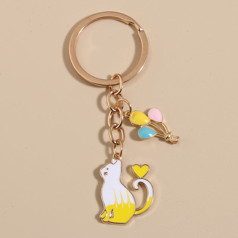 Cat Rabbit Balloon Keychain