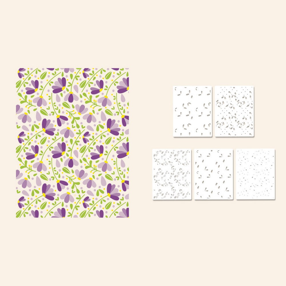 5 PCS Little Flowers Pattern DIY Painting Hollow Stencil